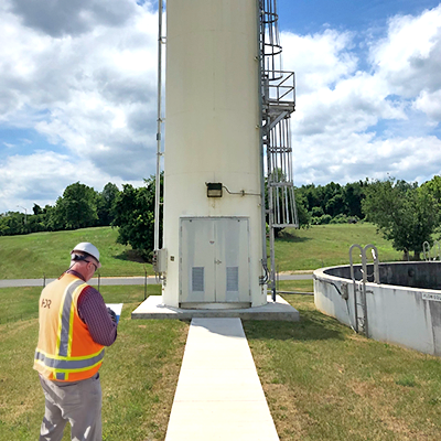 Wasseraufbereitung Kalksilo Radar-Füllstandssender