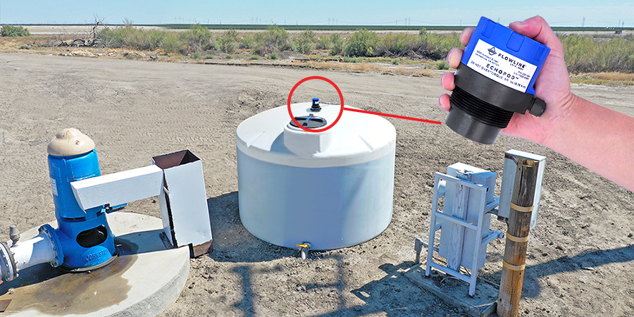 Sensor de nível de líquido ultra-sônico de tanques químicos de fertirrigação AG