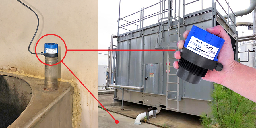 Water Cooling Tower Sump Ultrasonic Liquid Level Sensor