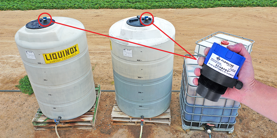Fertigation Chemical Tank Ultrasonic Level Measurement