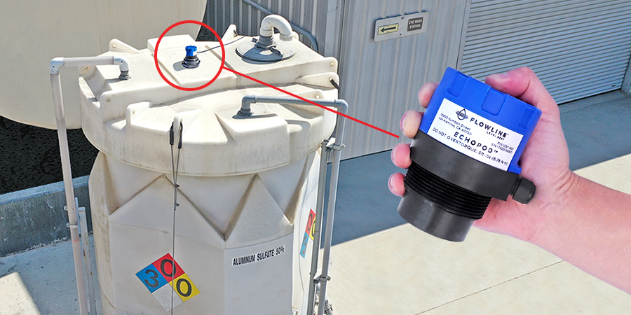Sensor de nível de líquido ultra-sônico de sulfato de alumínio para tanques a granel