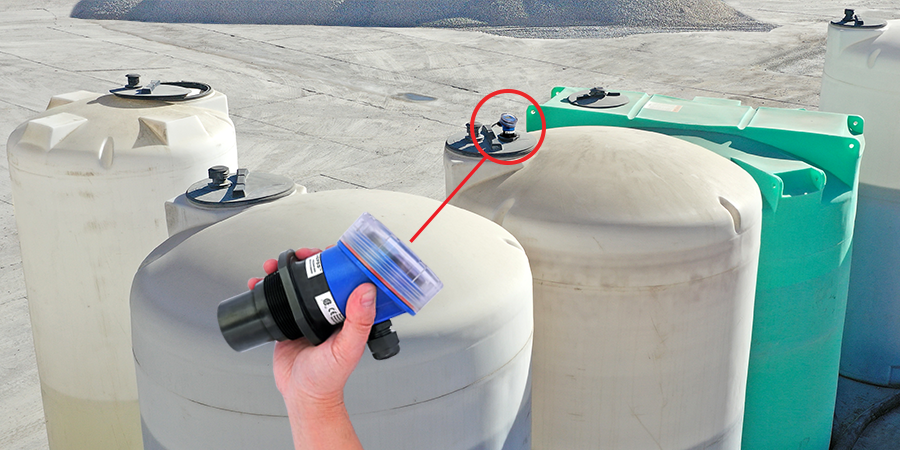 Concrete Chemical Bulk Tank Ultrasonic Liquid Level Sensor