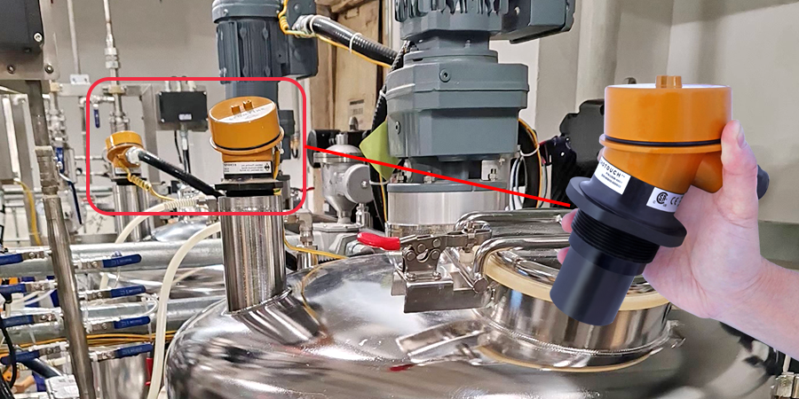Automotive Paint Mix Tank Ultrasonic Liquid Level Measurement