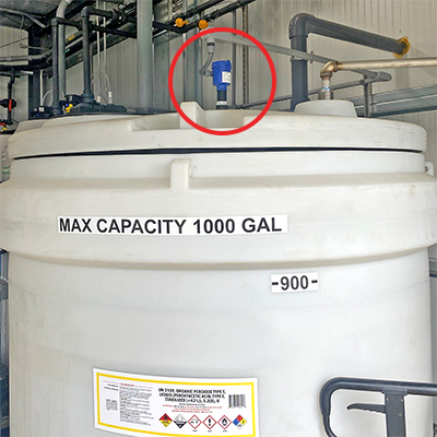 Sanitization Chemical Feed Tank Ultrasonic Liquid Level Transmitter