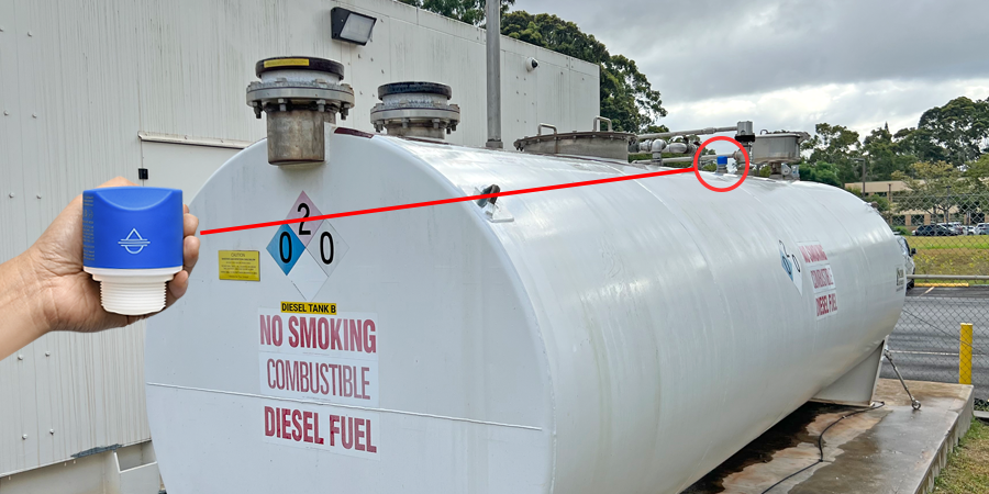 Medição ultrassônica do nível de líquido do tanque de combustível do gerador a diesel