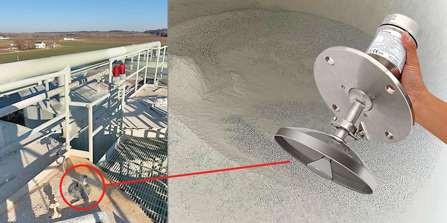 Capteur de niveau de liquide radar pour silo de chaux en poudre municipal