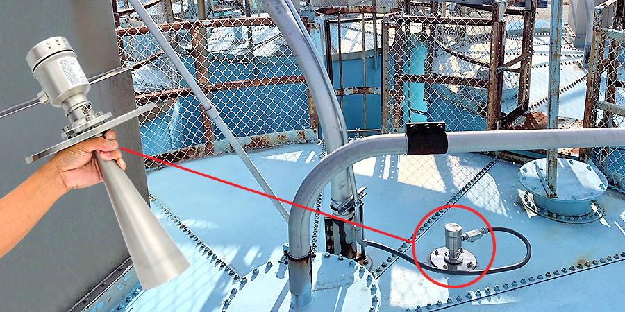 Capteur de niveau de liquide radar pour silo à granulés en résine et plastique