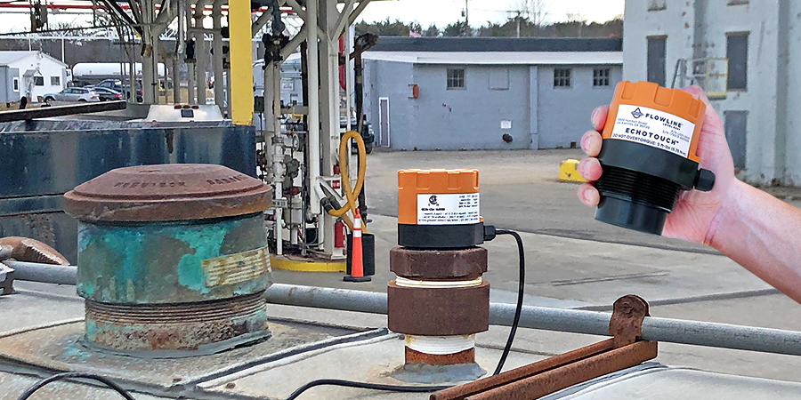 Distribuidor de combustible Medición de nivel por ultrasonidos en depósitos  – Flowline Liquid & Solid Level Sensors, Switches & Controllers