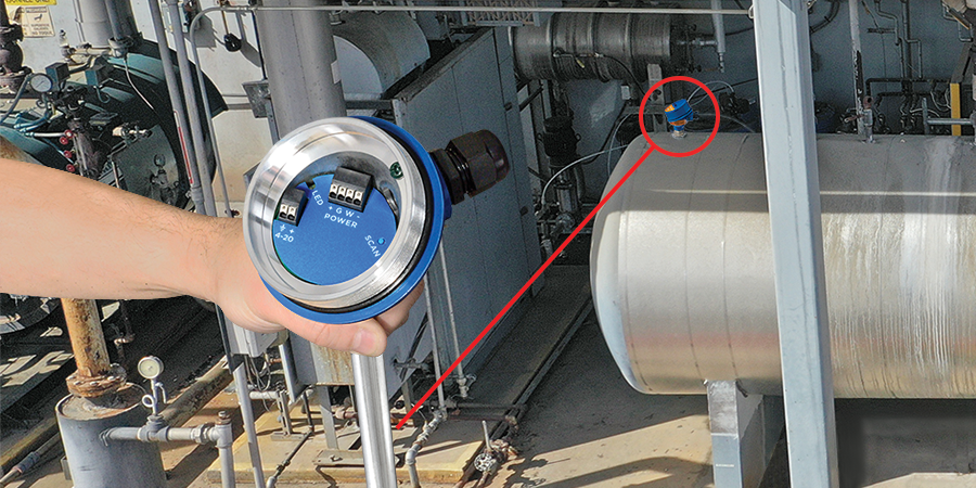Sensor de nivel de líquido de onda guiada para tanques de calderas
