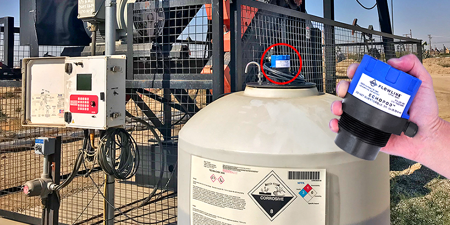Sensor de nivel de líquido por ultrasonidos para tanques de alimentación de productos químicos en campos petrolíferos